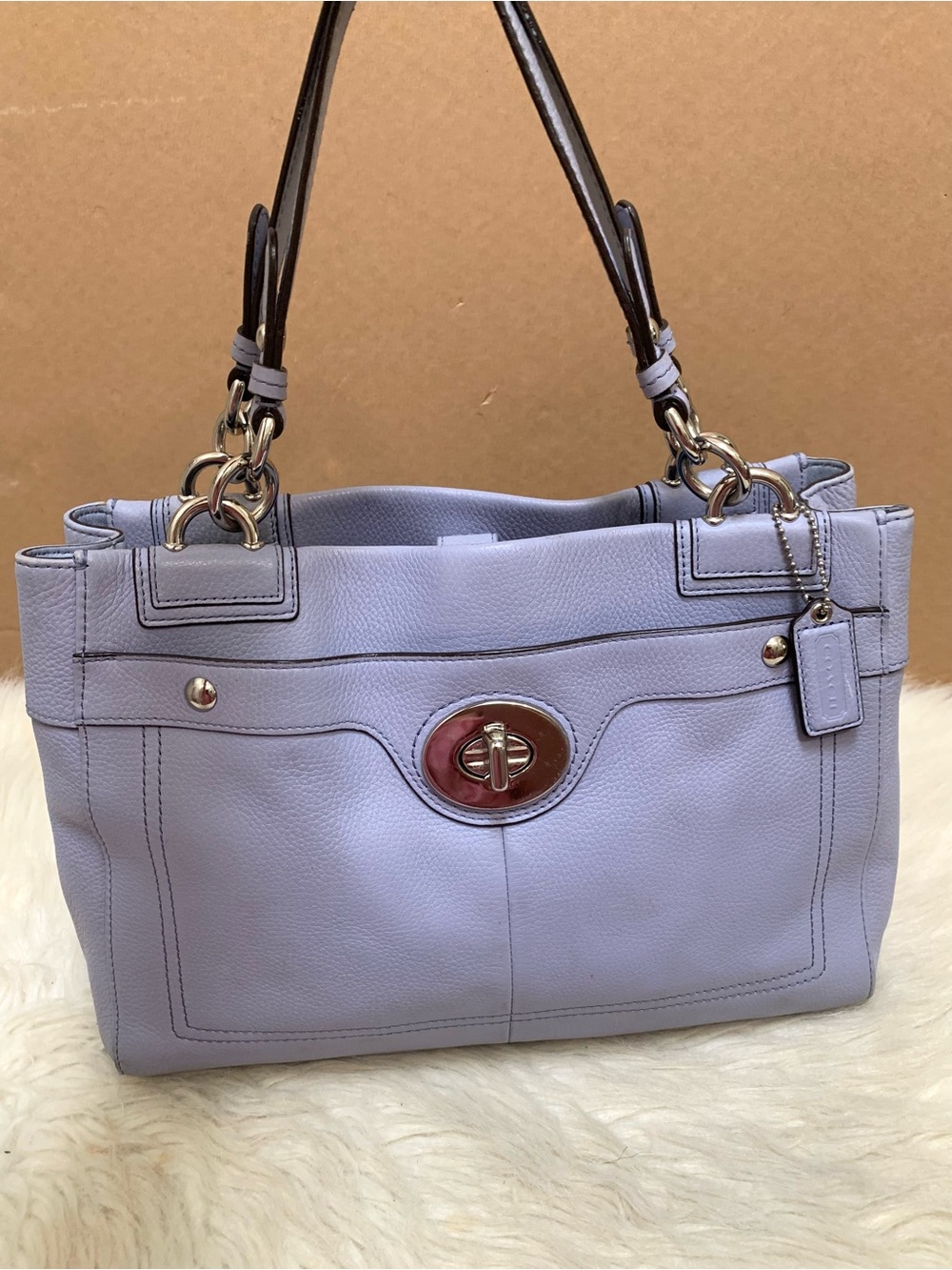 COACH Cornflower Blue Leather Penelope Carry All F16531